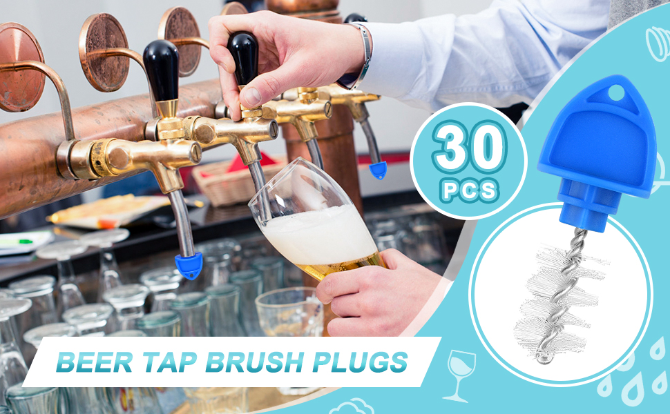 30 Pack Beer Plugs Tap Brush Beer Faucet Tap Brush Caps