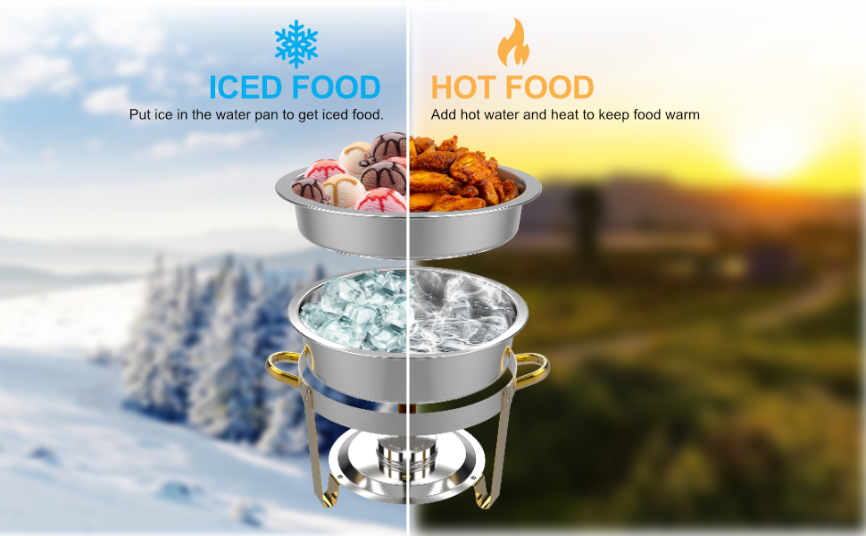 Festa Essential 4 Pack Chafing Dish Buffet Set Stainless