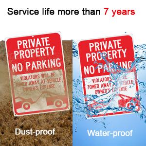 Private Property No Parking - Violators Will Be Towed Away at Vehicle Owner's Expense Sign