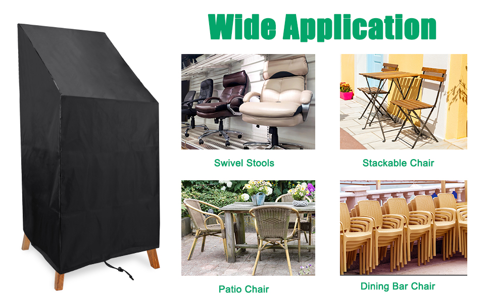 Anglekai Outdoor Chair Cover Waterproof, High Back Stackable Patio Chair Cover for