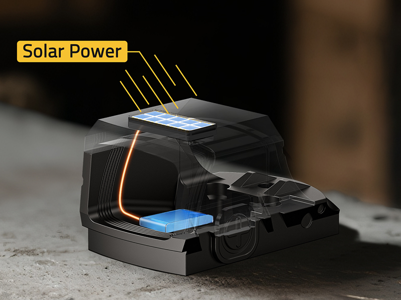 Internal Solar Rechargeable Battery, Unlimited Readiness - CVLIFE BearSwift Enclosed Solar red dot Sight