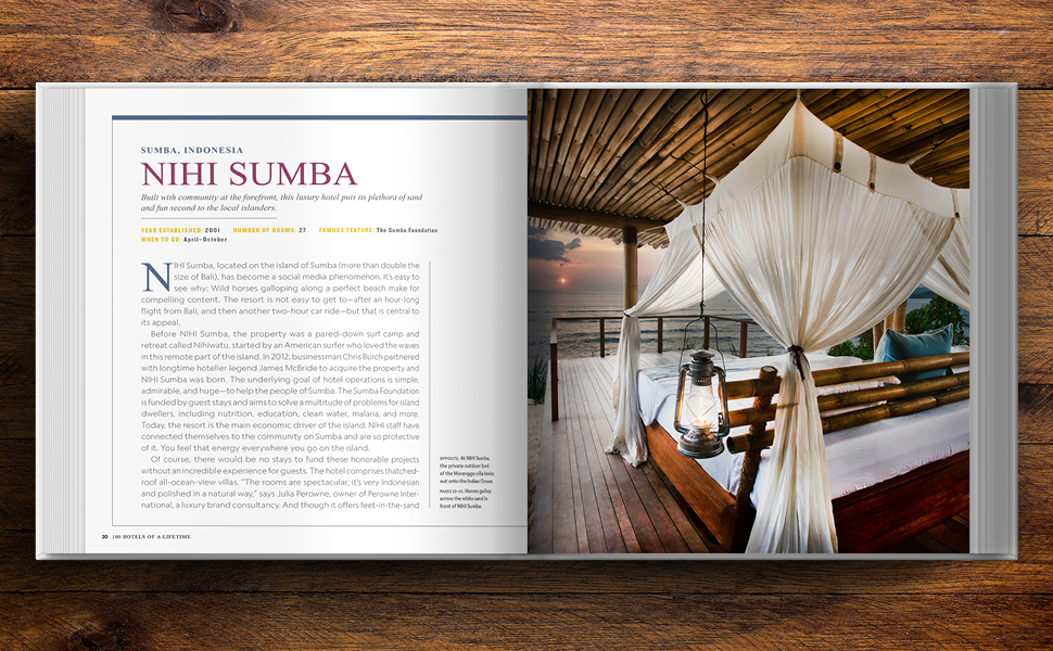 100 Hotels of a Lifetime: The World's Ultimate Retreats (100 of a Lifetime) 18 open book hotel and resort in Indonesia
