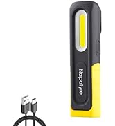 Napatyre LED Rechargeable Flashlight Work Light, 2000mAh Magnetic Light with Clip & Hanging Hook,...