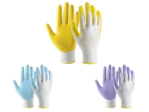Womens Gardening Gloves Nitrile Coated Breathable Flexible Yard Work Gloves Gift for Gardeners