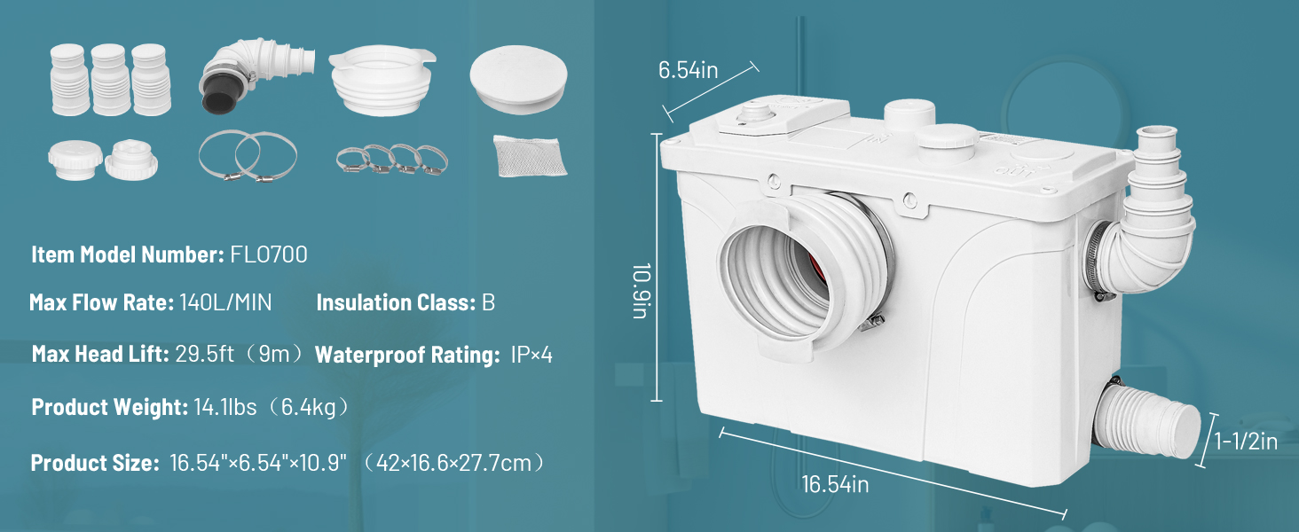 Macerator Pump for Macerating Upflush Toilet