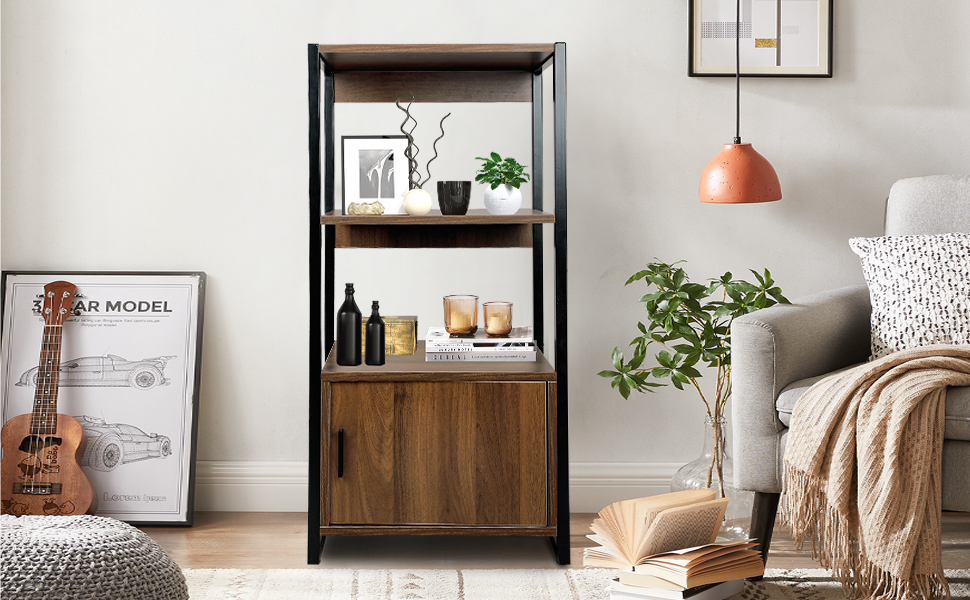Bookshelf, Tall Bookcase Shelf Storage Organizer