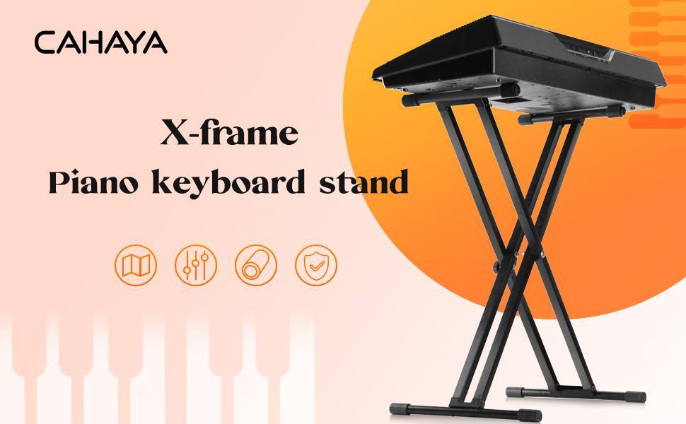 CAHAYA Keyboard Stand Double Braced X Style Adjustable Digital Piano