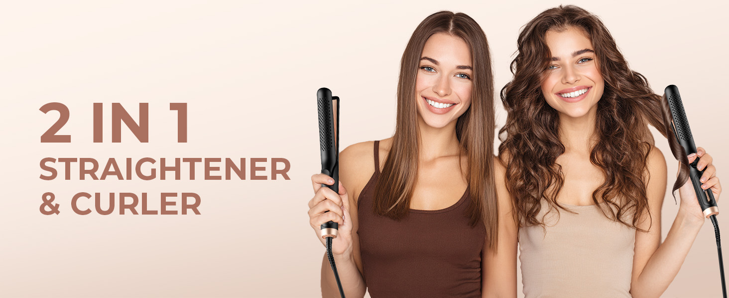 2-in-1 Hair Straightener and Curler
