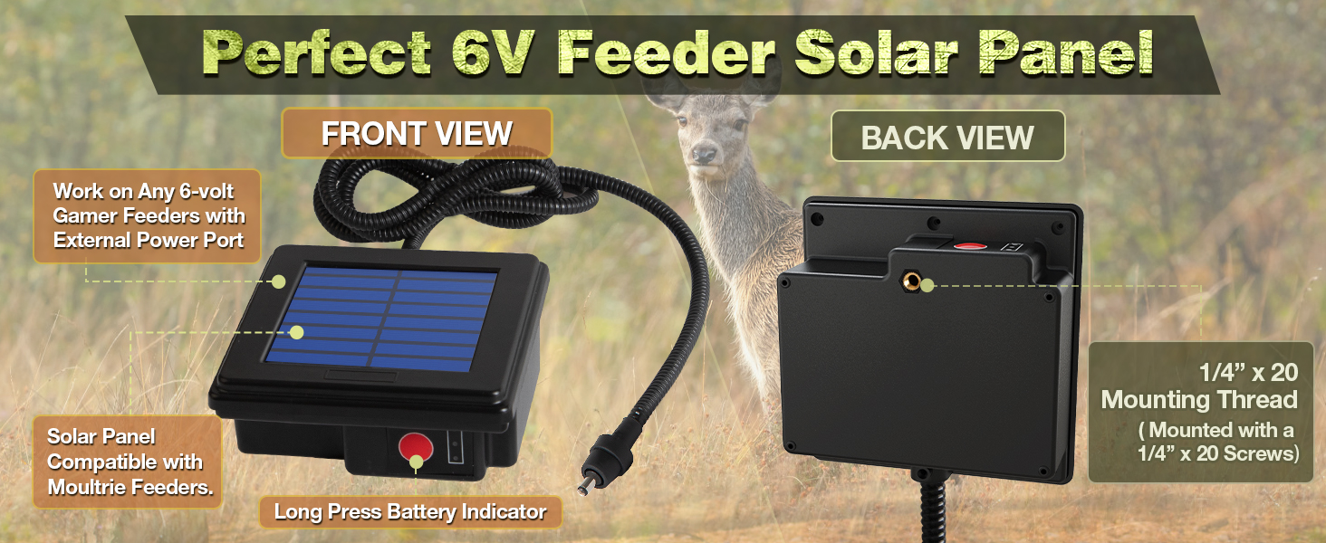 6V Deer Feeder Solar Panel for game feeders outdoor hunting feeding solar panel for feeder