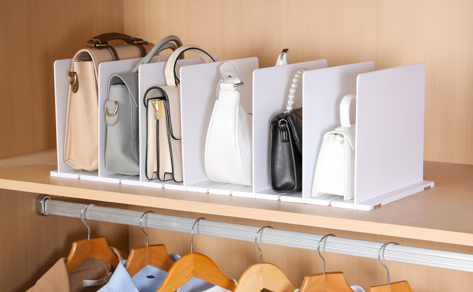 Fangoo 8 Layer Purse Divider Organizer for Closet