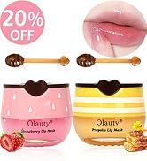 Pack of 2 honey balm lip balms, honey and strawberry moisturising lip mask for lips.