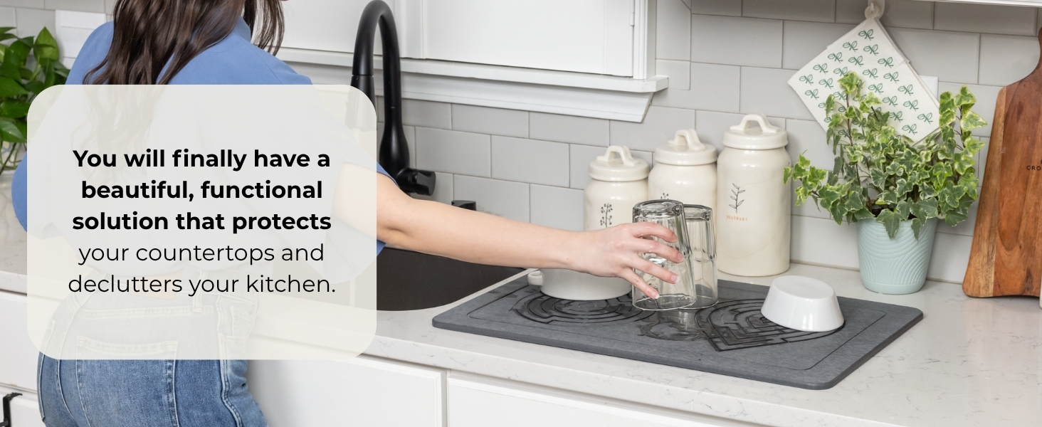 Protect your valuable countertops in style with our stone drying mat for kitchen use.