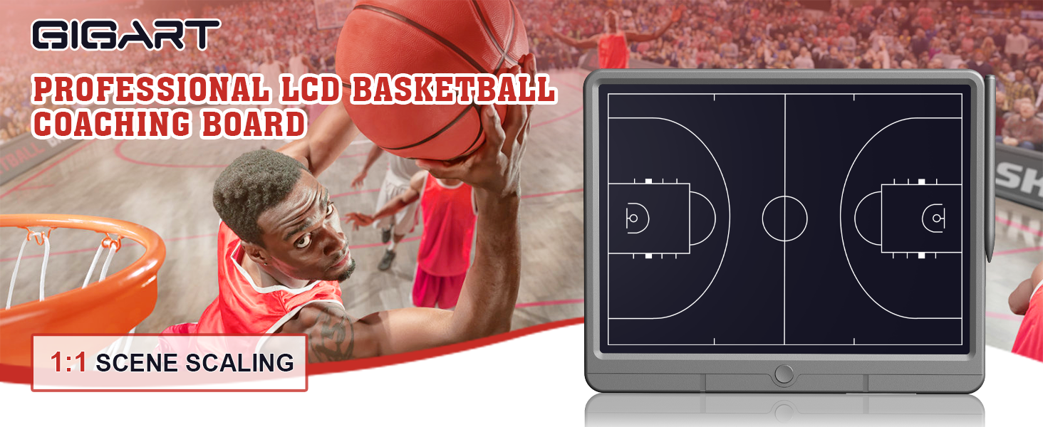 Basketball Coaching Board, 15" LCD Basketball Tactical Board with