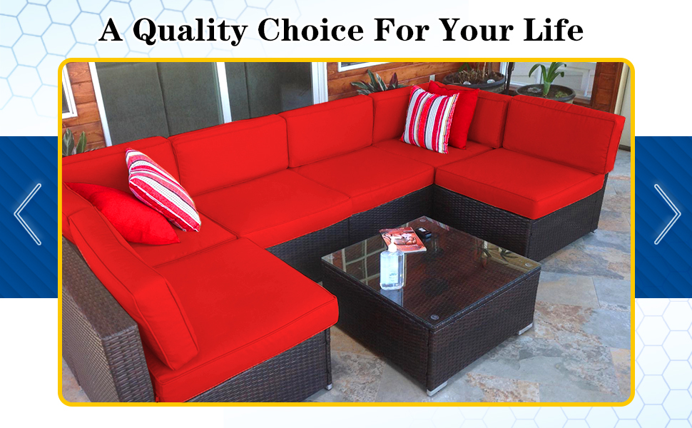 Qaworci 14 Pcs Outdoor Cushion Covers Replacement, Outdoor