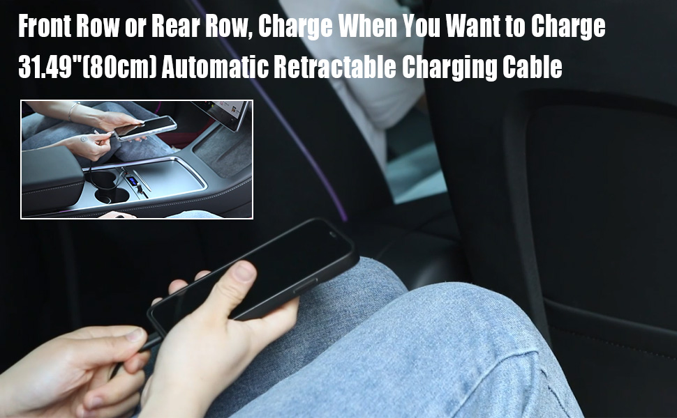 Car USB Charger Multi Port Fit for Tesla Model 3/Y 2021