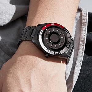 EUTOUR WATCH ブラック ラバーベルト Amazon.com: EUTOUR Magnetic Wrist Watch for Men Creative
