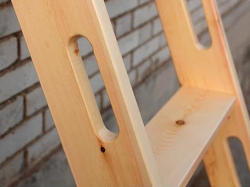 Wood Bunk Bed Ladder, 4.92FT RV Bunk Ladder Replacement with Wide Step