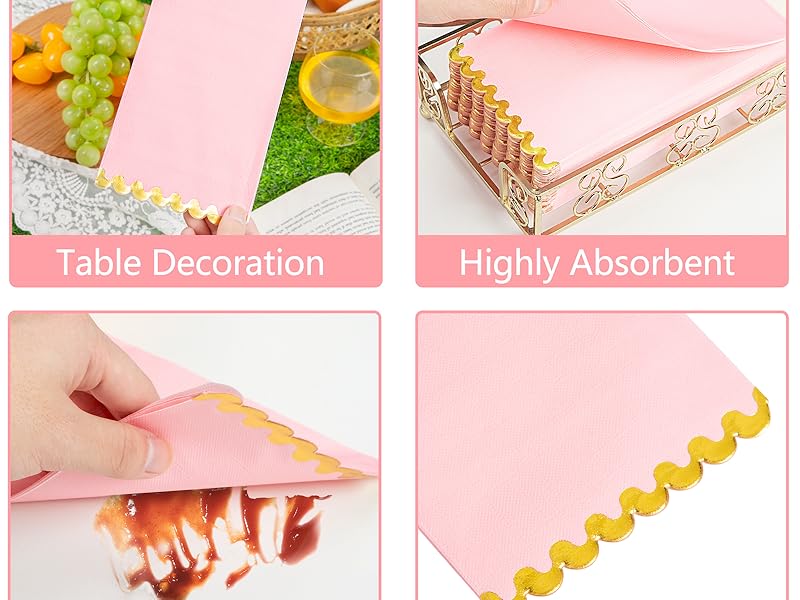 pink disposable napkins