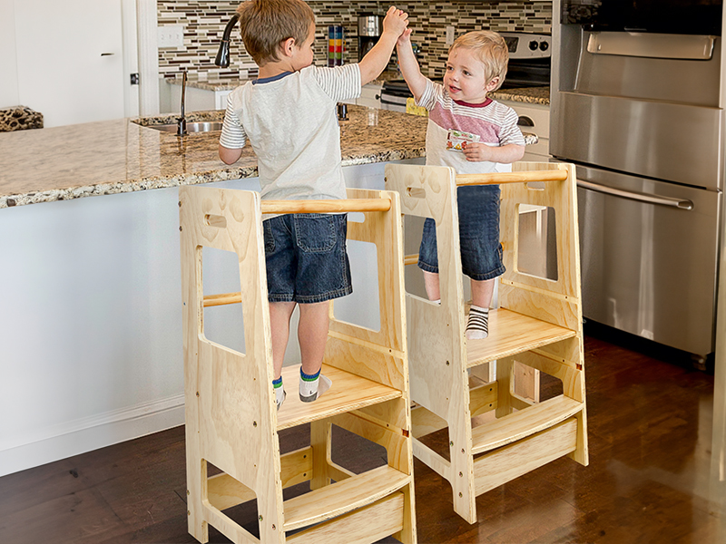 Toddler Standing Tower Kitchen Step Stool for Kid's Adjustable Height