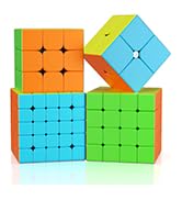 Vdealen Speed Cube Set, 2x2 3x3 4x4 5x5 Stickerless Speed Cube Bundle- Bright Magic Cube Pack, Cu...