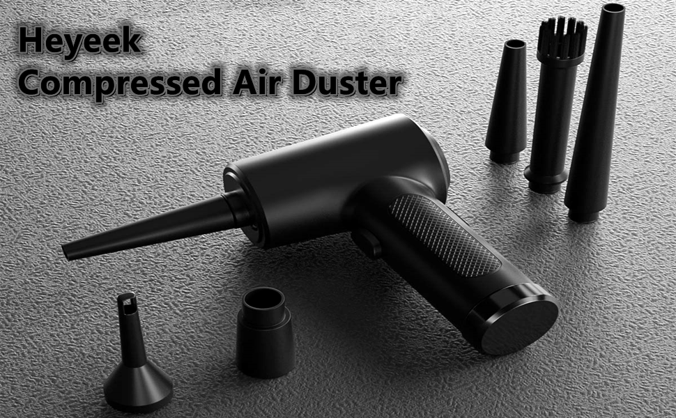 Heyeek Compressed Air Duster, Electric Air Duster 51000 RPM, 6000mAh, Portable Cordless Air