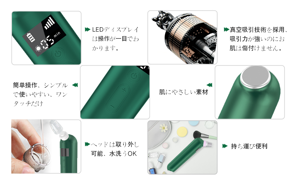 Amazon.co.jp: 毛穴吸引器 LED表示 男女兼用 日本語説明書付き