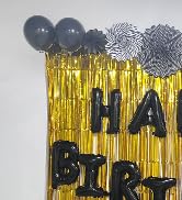 Gold Tinsel Backdrop Party Decorations, Melsan 3.2 x 8 ft Foil Fringe Curtains Party Backdrop for...