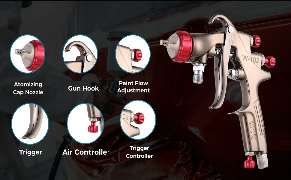 High atomizer spray gun