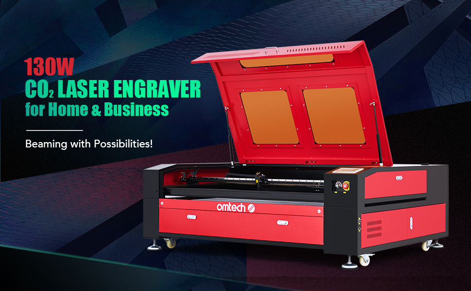 OMTech 130W CO2 Laser Engraver, 900x1300mm Industrial Laser Engraving
