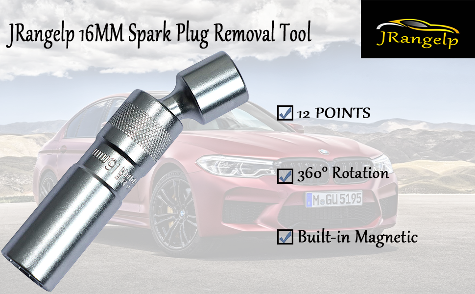 JRangelp 16MM Spark Plug Removal Tool Swivel Spark
