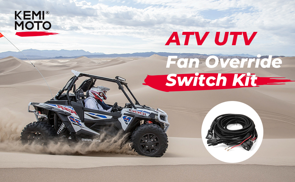 kemimoto ATV UTV Fan Override Switch Kit Compatible with Polaris Ranger