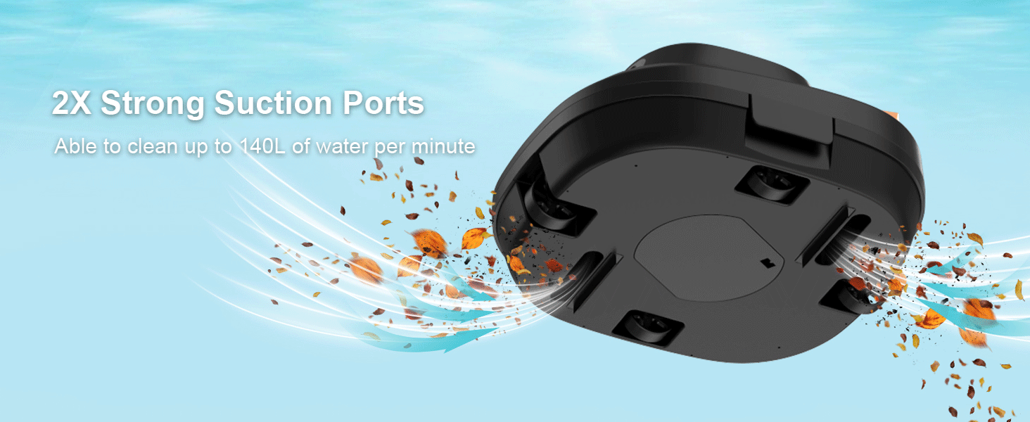 CoasTeering Cordless Robotic Pool Vacuum Cleaner, Pool Vacuum Robot with 120 Mins Runtime, Dual