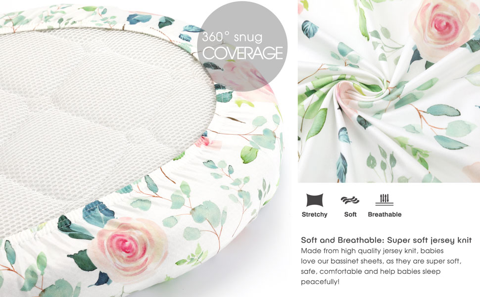 GRSSDER Stretchy Ultra Soft Baby Fitted Sheet Set