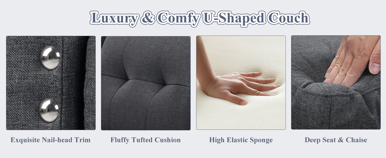 u shaped sectional couch