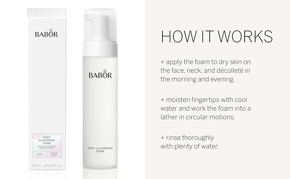 Babor cleansing foam deep cleanse natural gentle soft facial cleaser