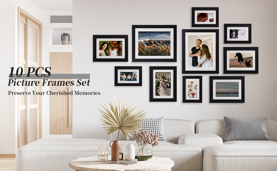 Firelex Picture Frames Set Photo Frames 10 Pack Rustic