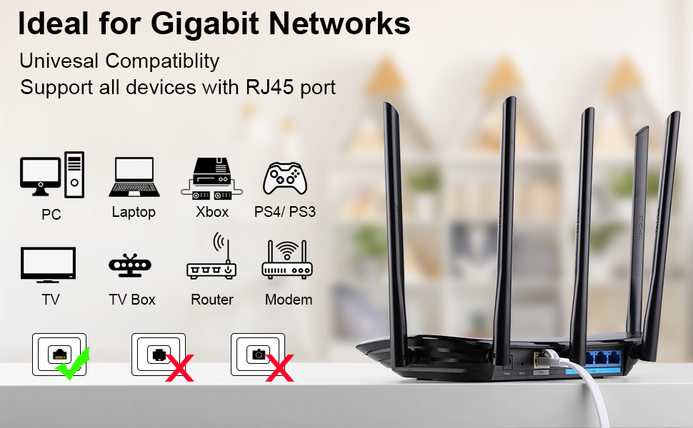 Fumitt Cat 8 Cable 8m,High Speed Flat Gigabit RJ45 Lan Network Cable 40Gbps