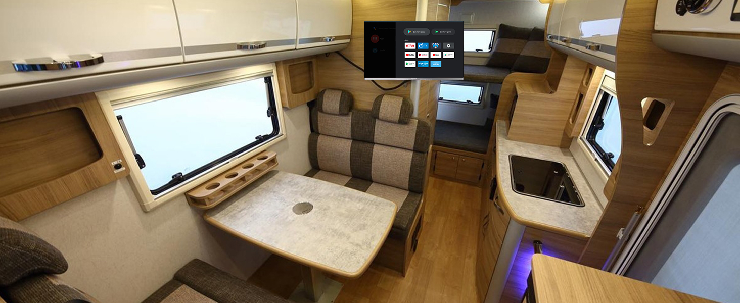 SYLVOX 22 inch Smart TV for Caravan, Buit in DVD Player, Google play