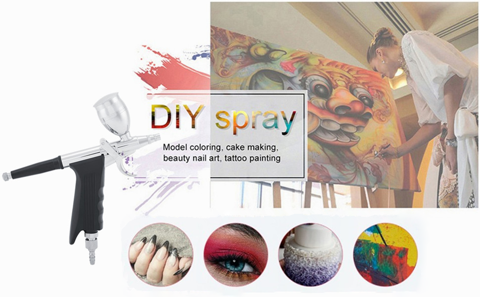 MultiPurpose Airbrush, Metal Spray Guns Paint Airbrush Kit for Nail