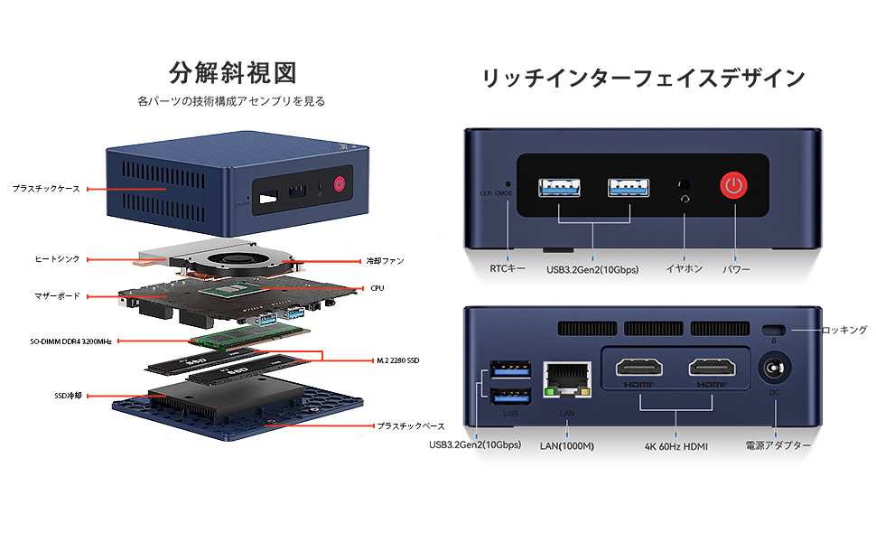 新品　beelink製小型NUC Amazon.com: Beelink Mini PC, Mini S12 Intel 12th N95(Up to
