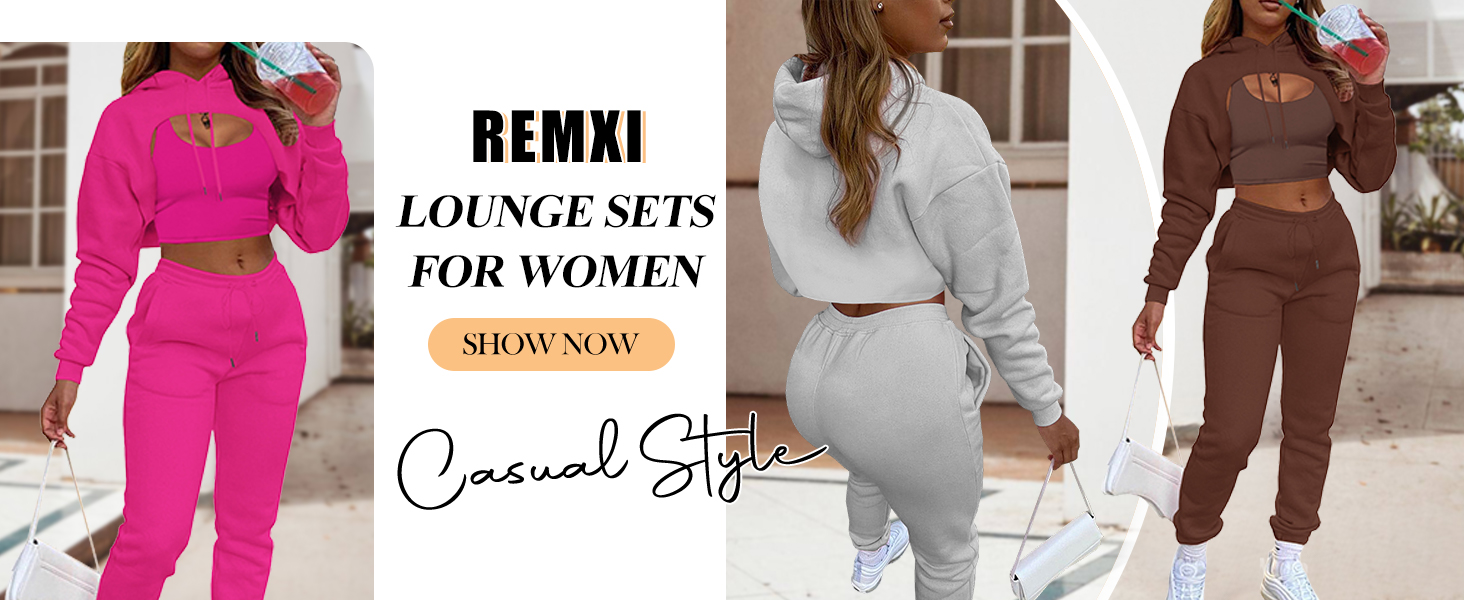 3 piece sweatsuit set