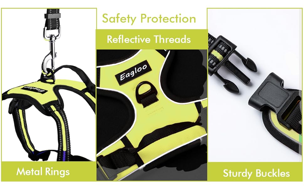 Eagloo Dog Harness No Pull, Walking Pet Harness with 2