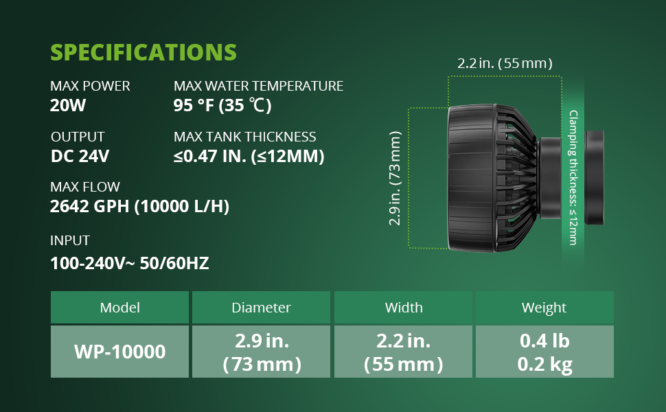 WP-10000 SPECIFICATIONS