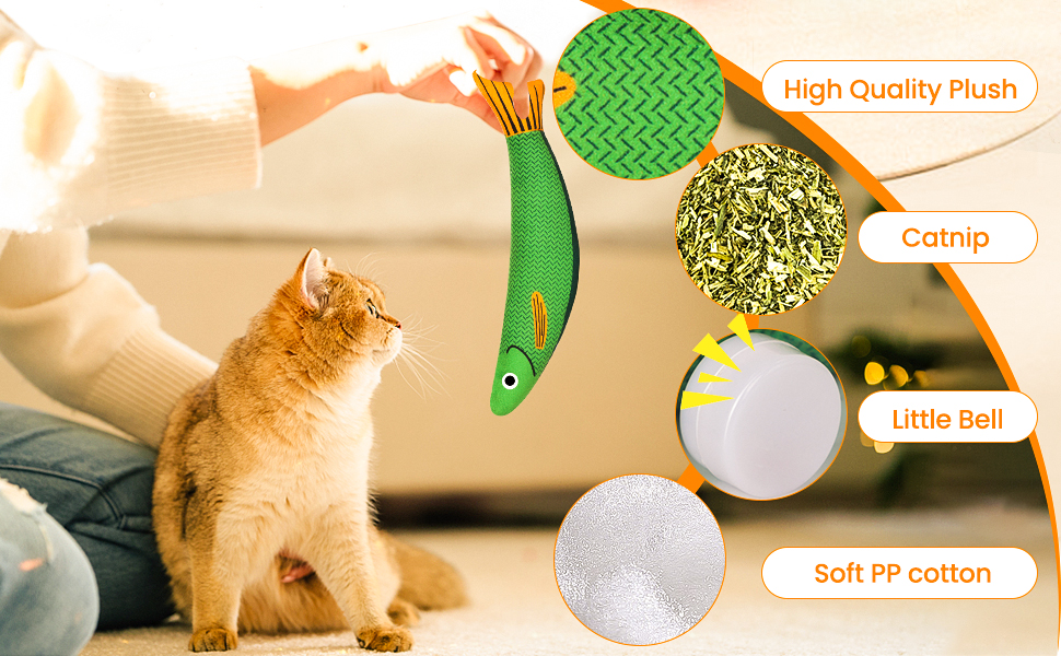 Aucenix Catnip Toys for Cats - Cat Nips Toys for Indoor Kittens Christmas, Plush Pillow Pet Chew Interactive Toy Built-in Crinkle Bell, Soft Kicker for Cats Claw Chewing Teeth Cleaning 11 CAT TOYS