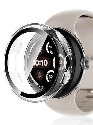 Google Pixel - クリアカバー付き、Google Pixel Watch 3 Black 45mm Google Pixel Watch 3 45mm 41mm 2024 ケース 2 2023 2022