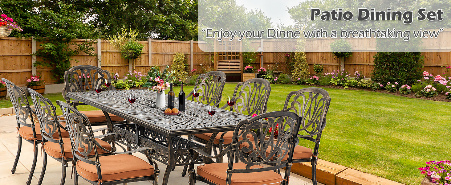 All Aluminum Patio Table and Chairs Set