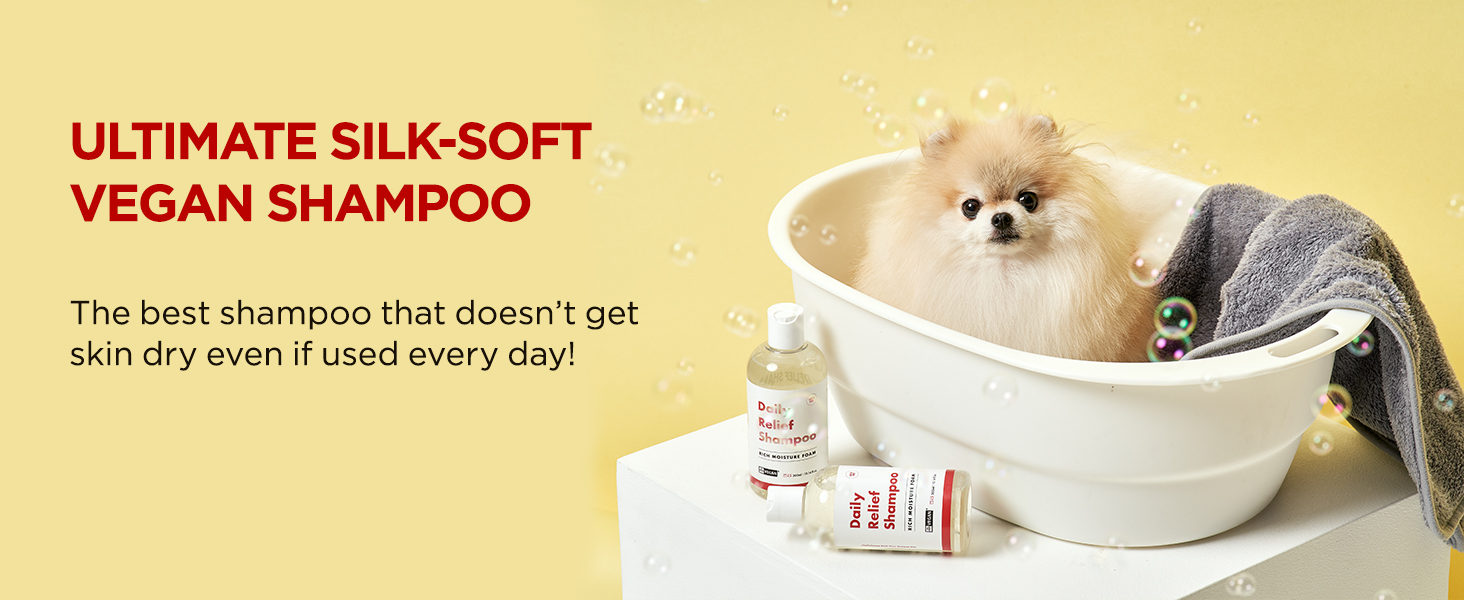 JAYU PET Daily Relief Shampoo - Vet Approved for Itchy Sensitive Skin, Natural Ingredients for Allergies. Moisturizing, Deodorizes Smelly Dogs, Best Odor Eliminating Dog Shampoo (10.1oz) 11 Vegan Dog Shampoo