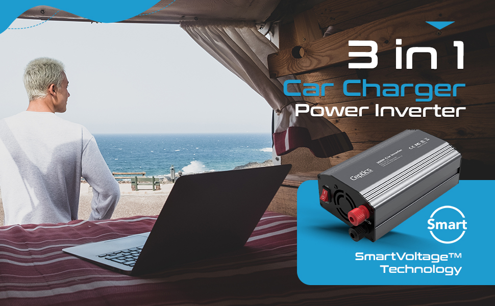 Ceptics 300W Car Charger Power Inverter with SmartVoltage? Technology