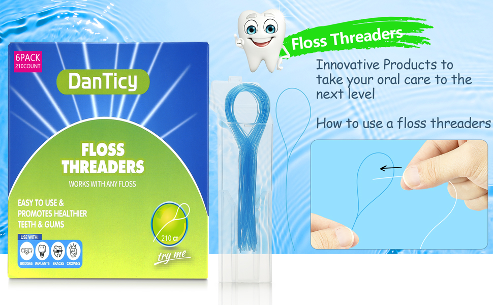 Amazon.com : Floss Threaders, Deep Clean Dental Floss Threader for ...