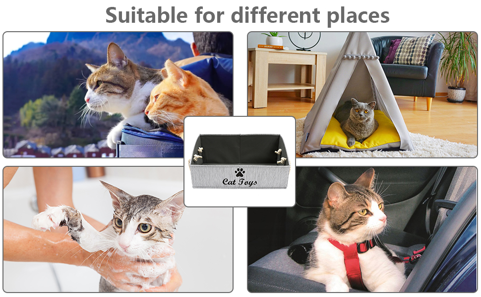 Morezi Large cat Toy bin cat Shallow Toy Baskets Perfect